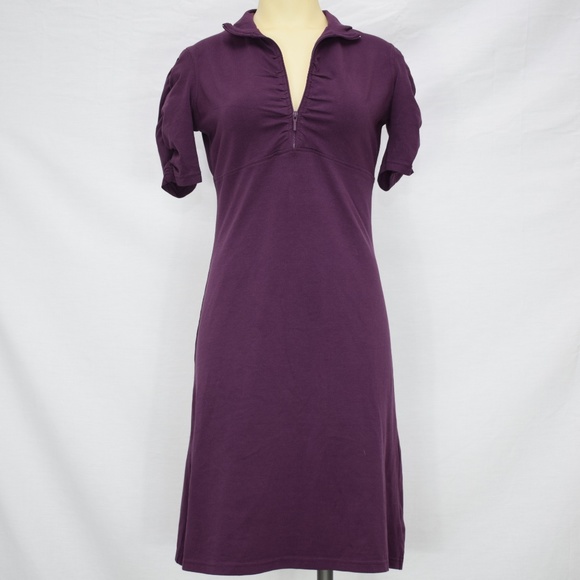 purple turtleneck dress